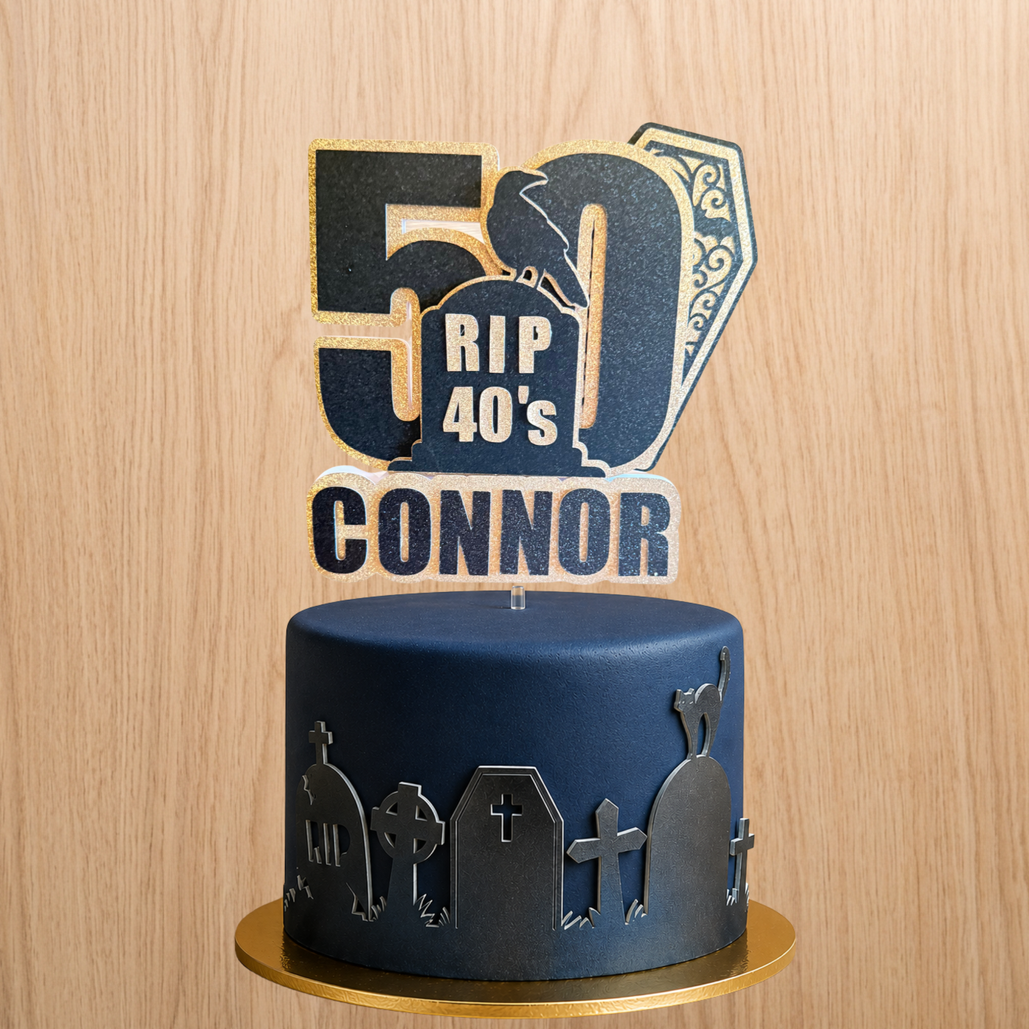 RIP Birthday Cake Topper | Personalised 30th, 40th & 50th Birthday | Complete Party Set