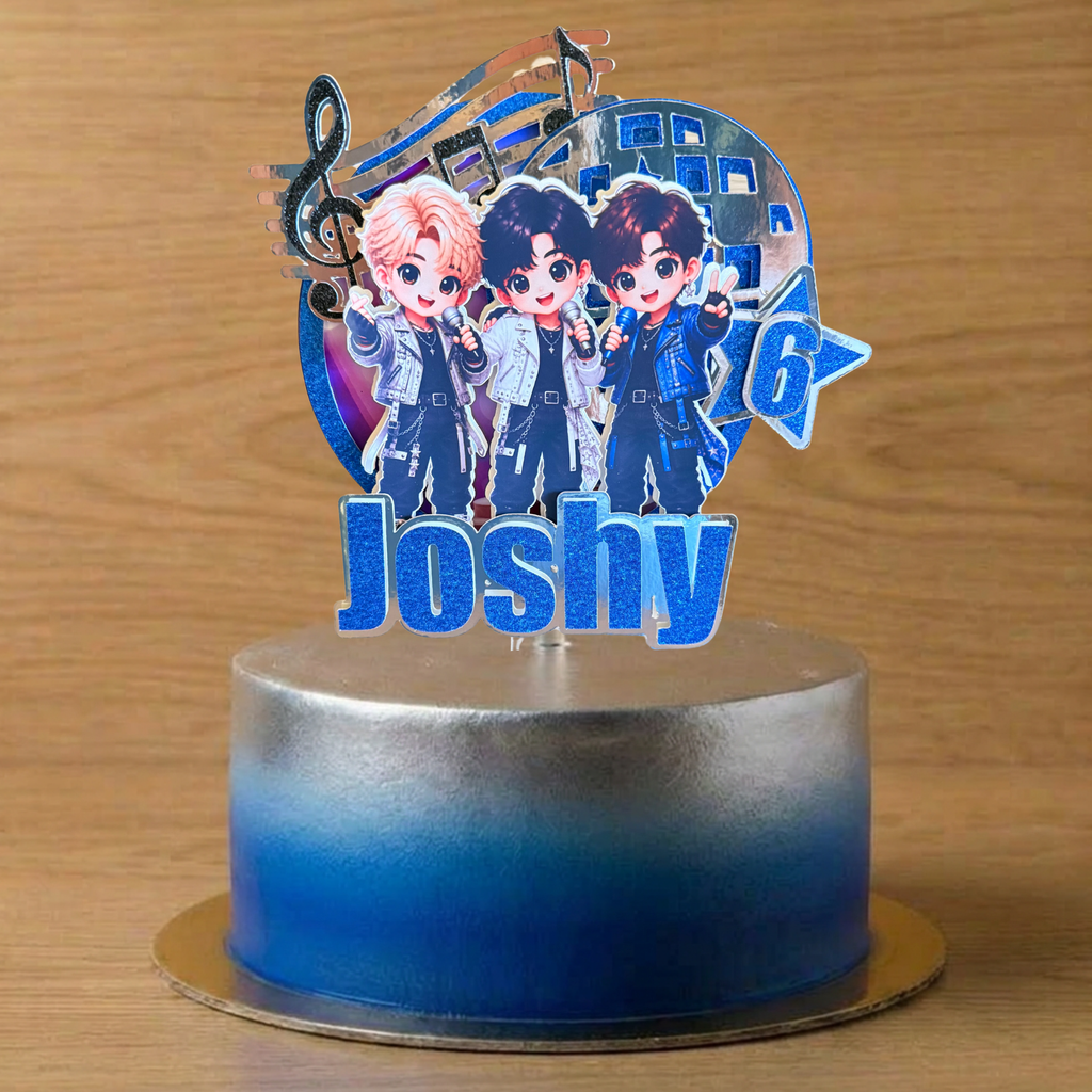 K-Pop Cake Topper | Personalised Name & Age Birthday Decoration