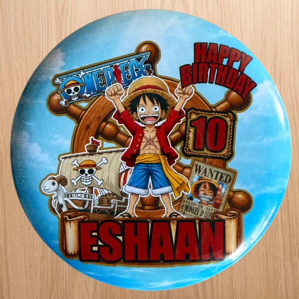 One Piece – Matching Personalised Birthday Badge 58mm