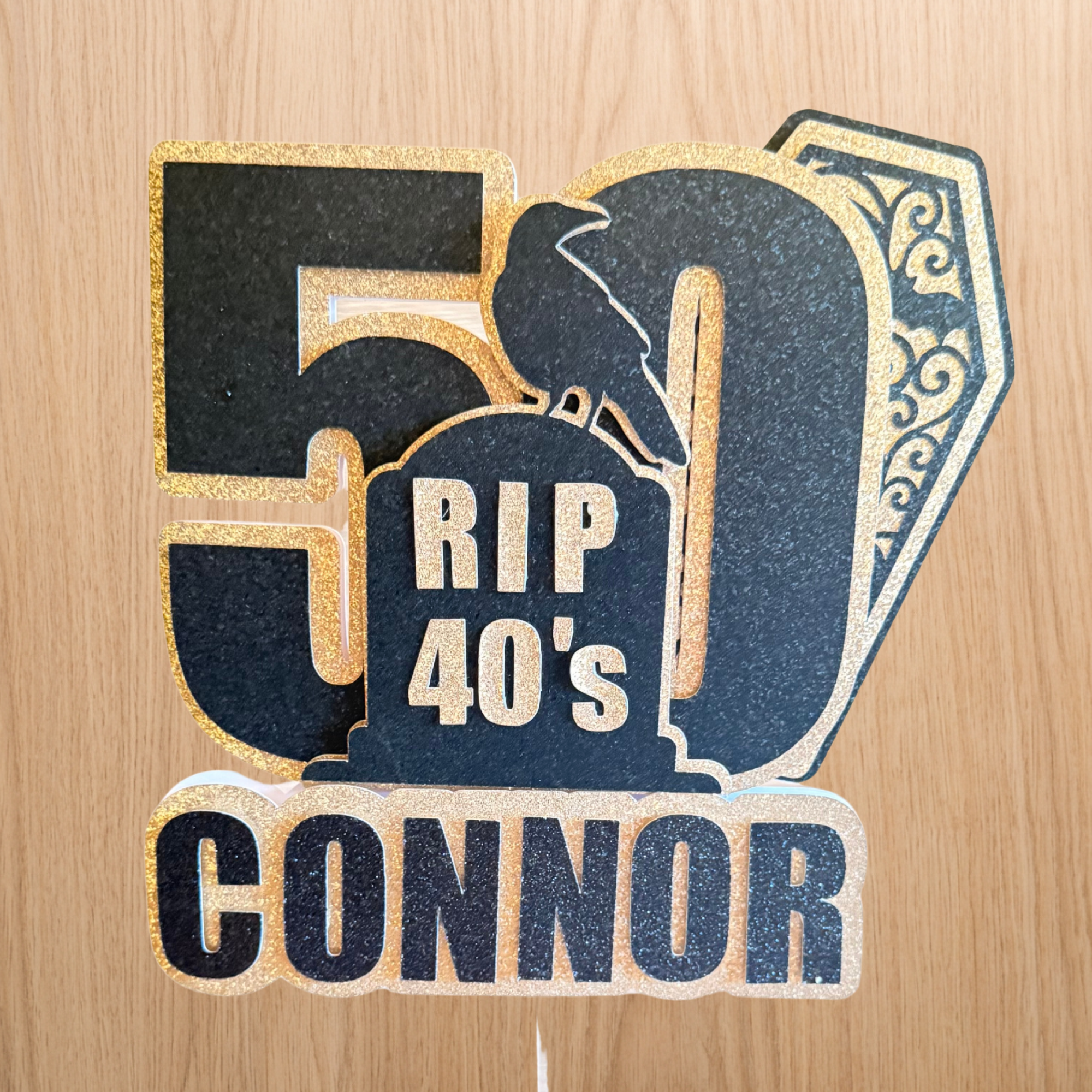 RIP Birthday Cake Topper | Personalised 30th, 40th & 50th Birthday | Complete Party Set