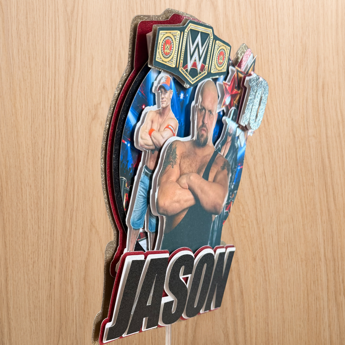 WWE Wrestling Birthday Cake Topper – Personalised Big Show, John Cena & Undertaker