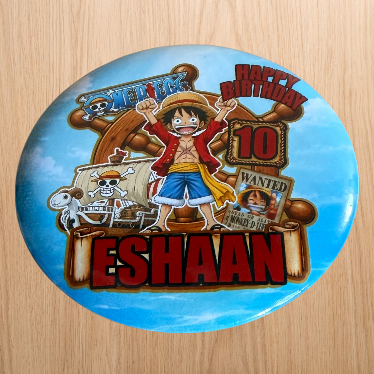 One Piece – Matching Personalised Birthday Badge 58mm
