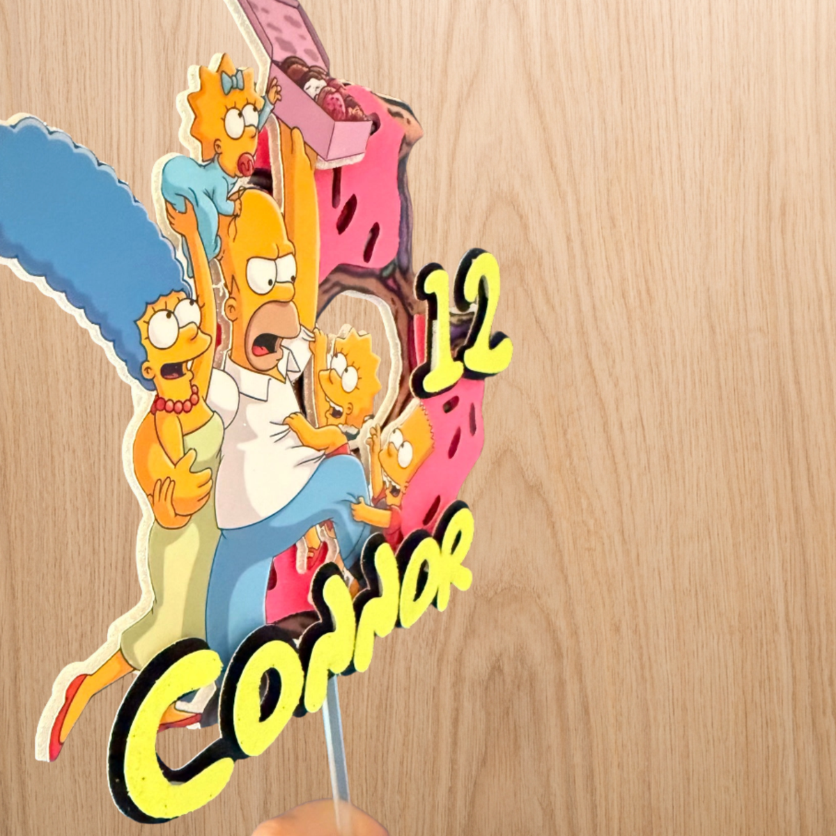 The Simpsons Personalised Cake Topper | Custom Name & Age Birthday Decoration