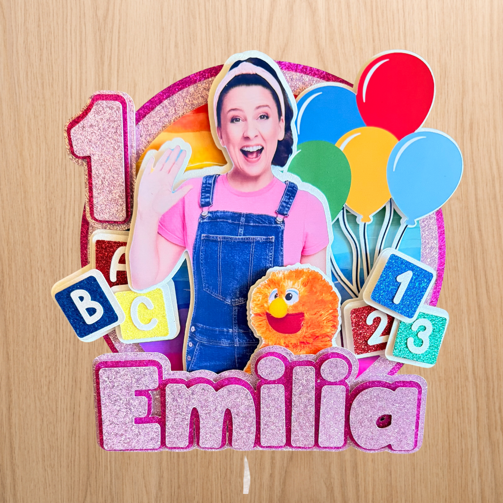 Ms Rachel Cake Topper | Custom Name & Age Birthday Decoration