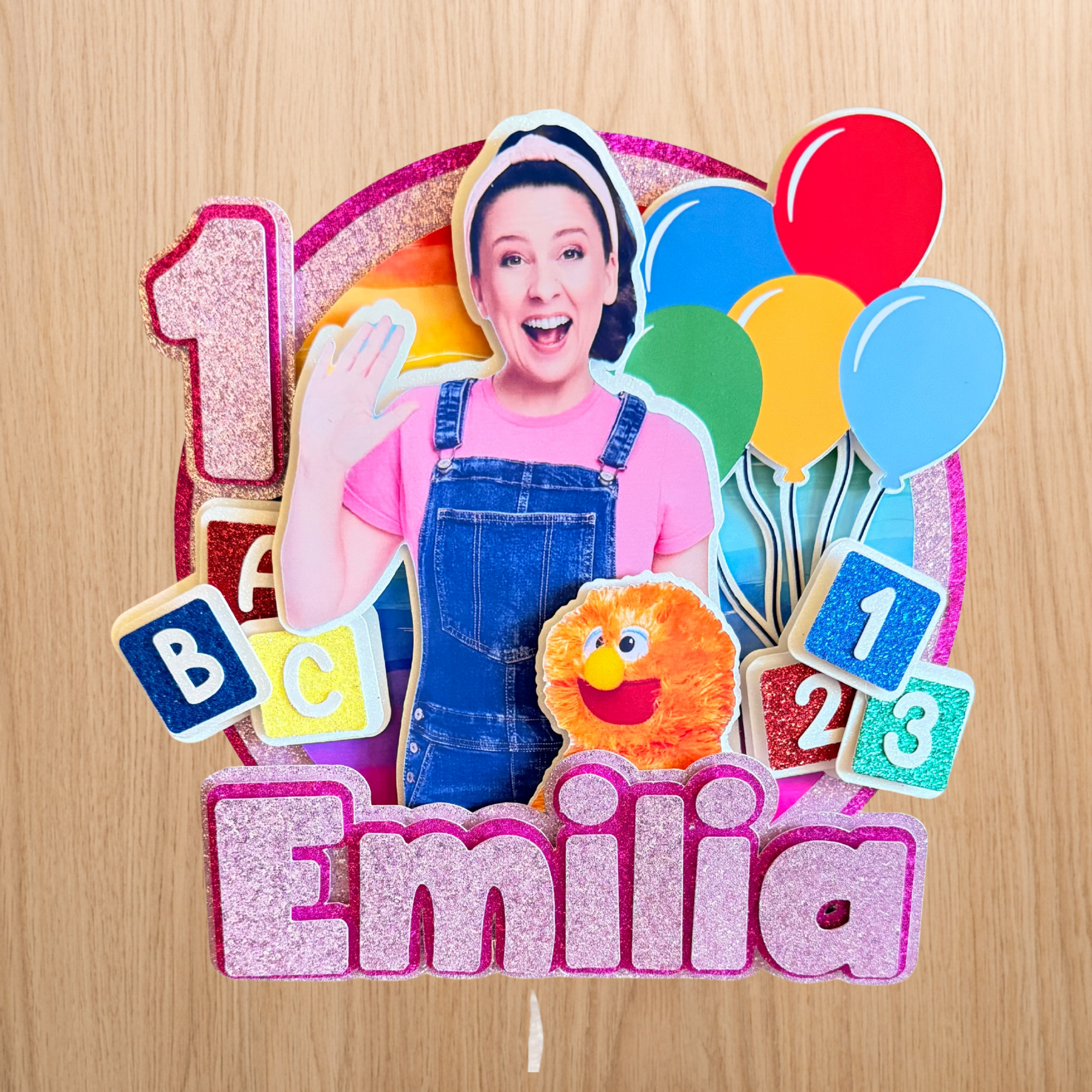 Ms Rachel Cake Topper | Custom Name & Age Birthday Decoration