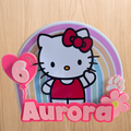Hello Kitty Cake Topper | Custom Name & Age Birthday Decoration