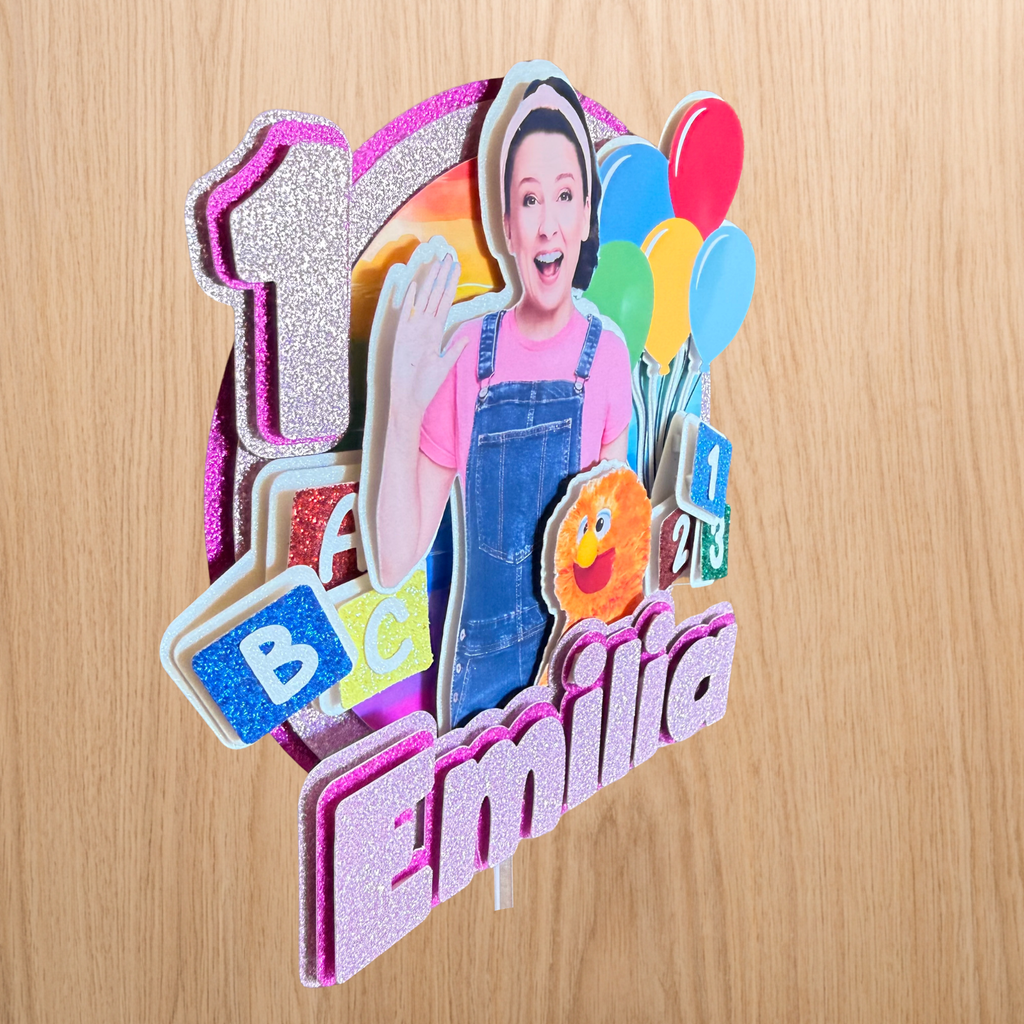 Ms Rachel Cake Topper | Custom Name & Age Birthday Decoration