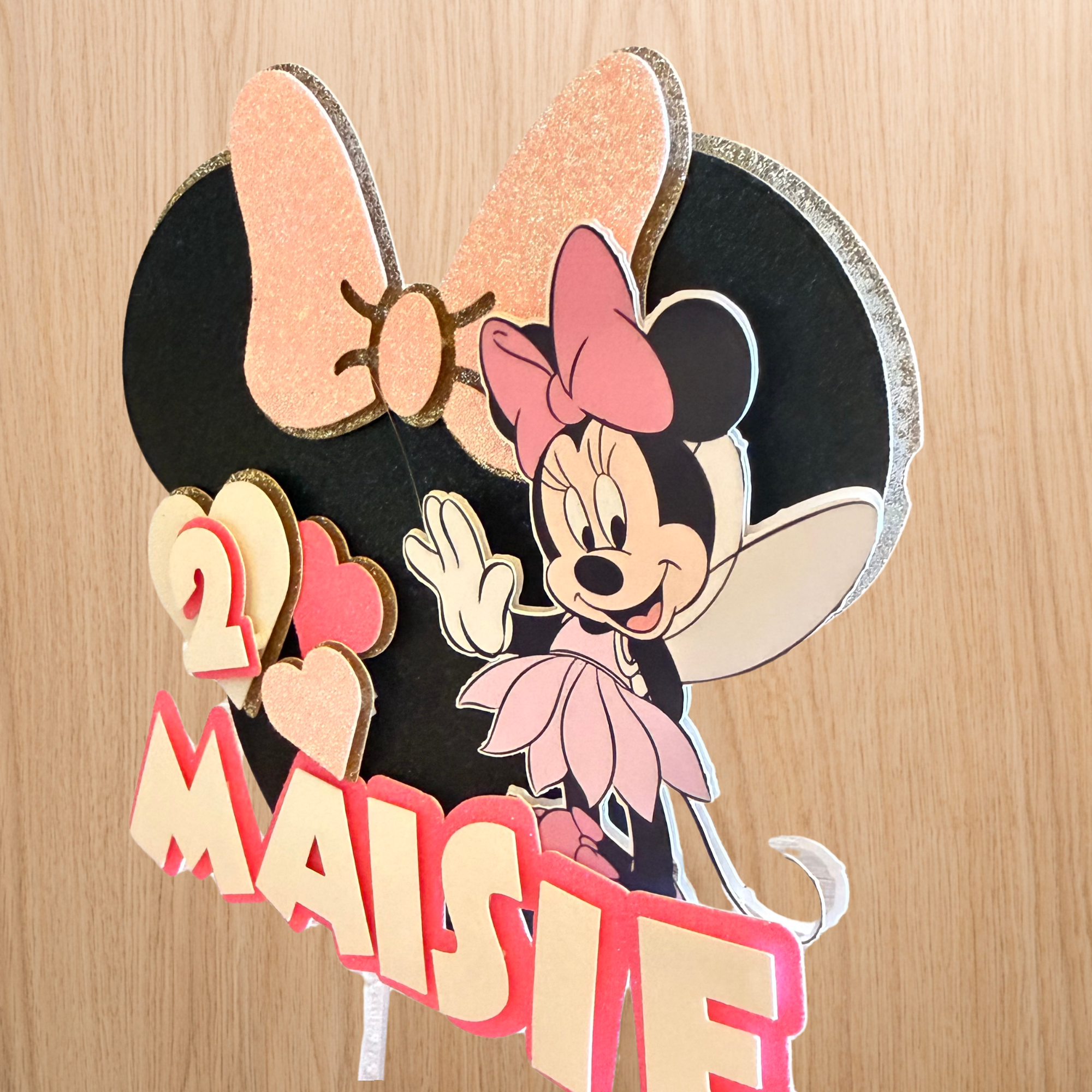 Minnie Mouse Fairy Cake Topper | Personalised Name & Age Birthday Decoration