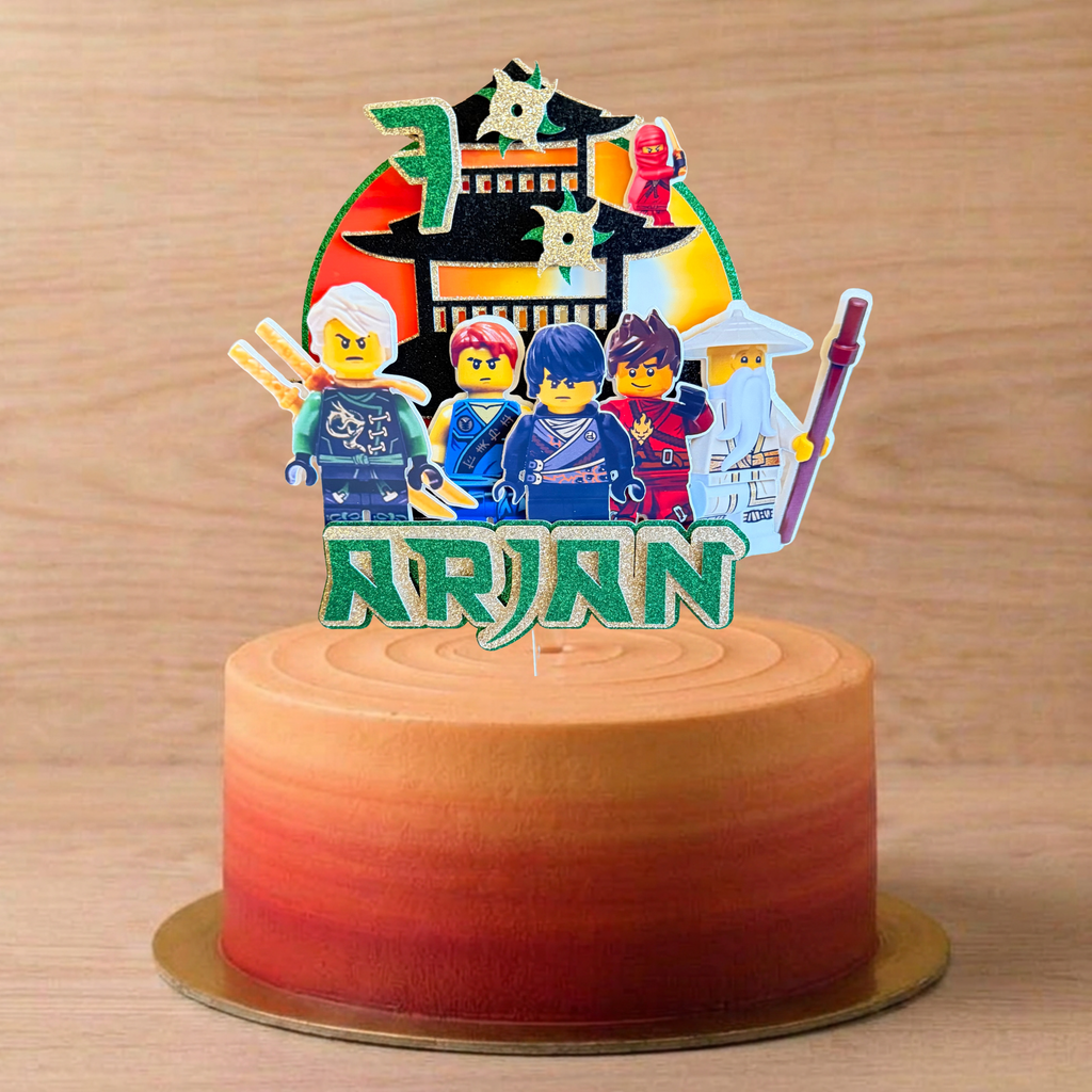 Lego Ninjago Cake Topper | Personalised Name & Age Birthday Decoration