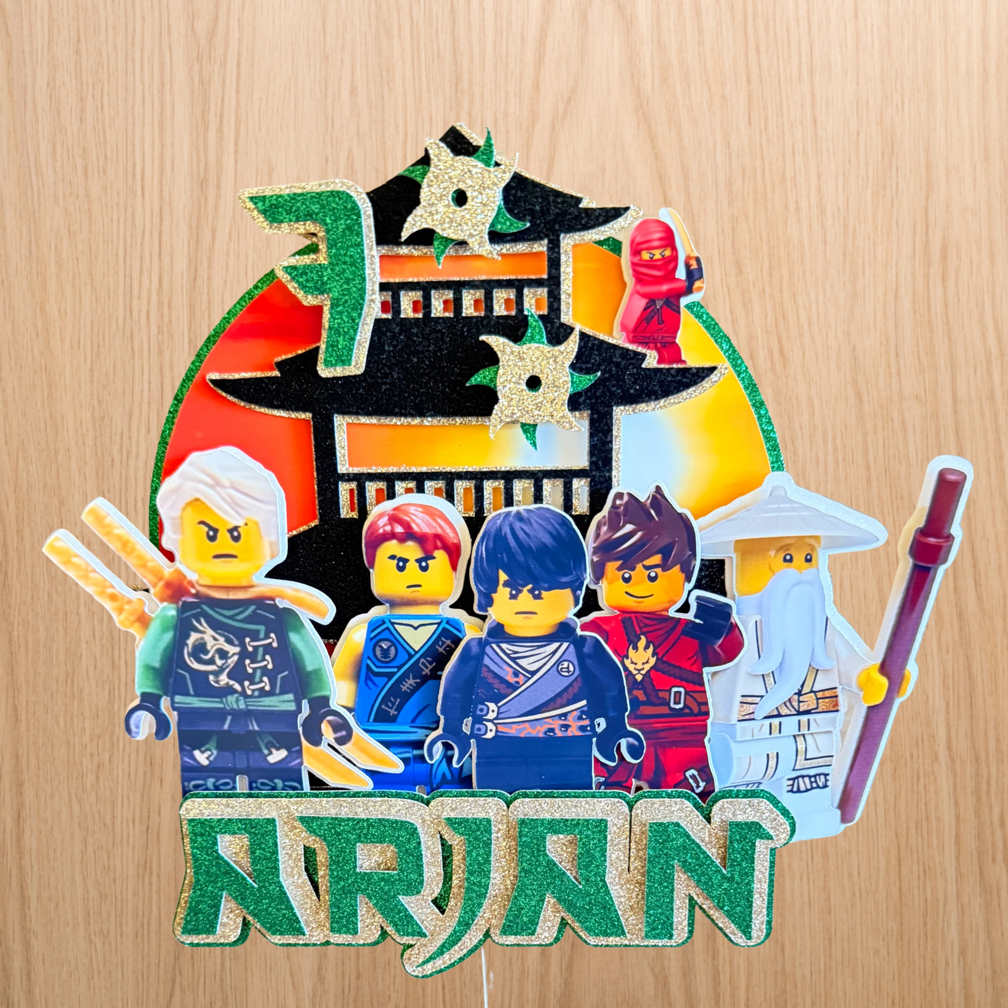 Lego Ninjago Cake Topper | Personalised Name & Age Birthday Decoration