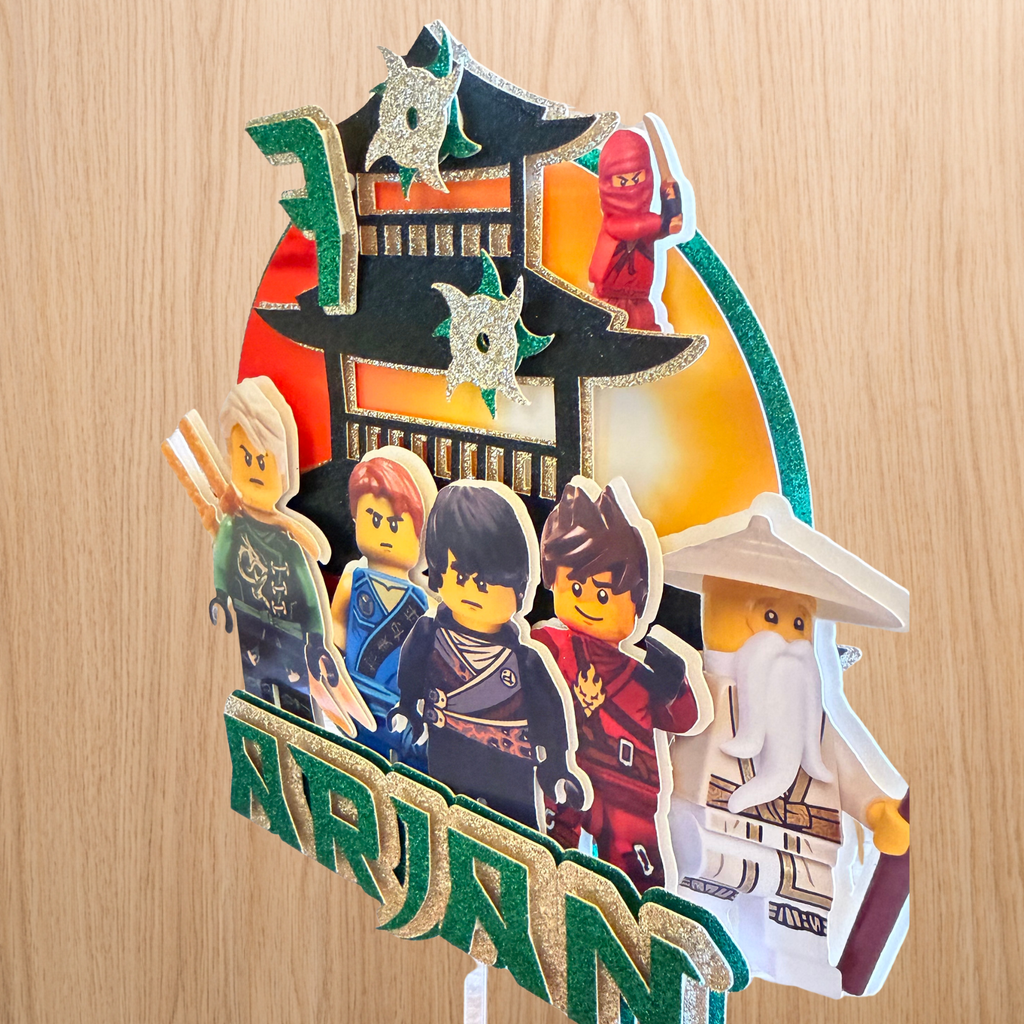 Lego Ninjago Cake Topper | Personalised Name & Age Birthday Decoration