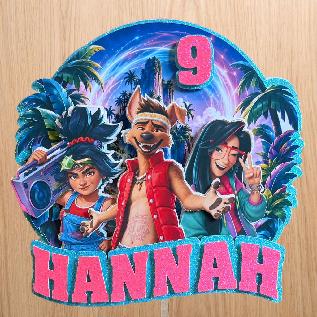 Forgotten Island Birthday Cake Topper – Personalised Name & Age