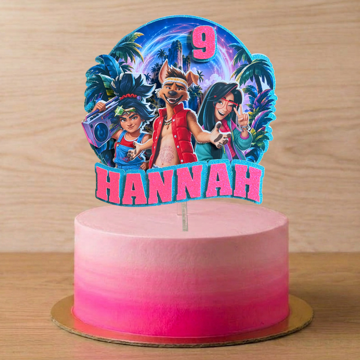 Forgotten Island Birthday Cake Topper – Personalised Name & Age