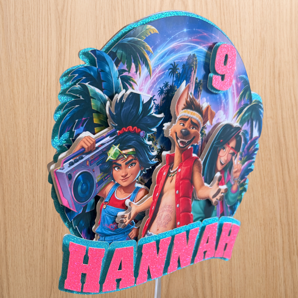 Forgotten Island Birthday Cake Topper – Personalised Name & Age