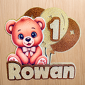 Teddy Bear Birthday Cake Topper | Personalised Name & Age