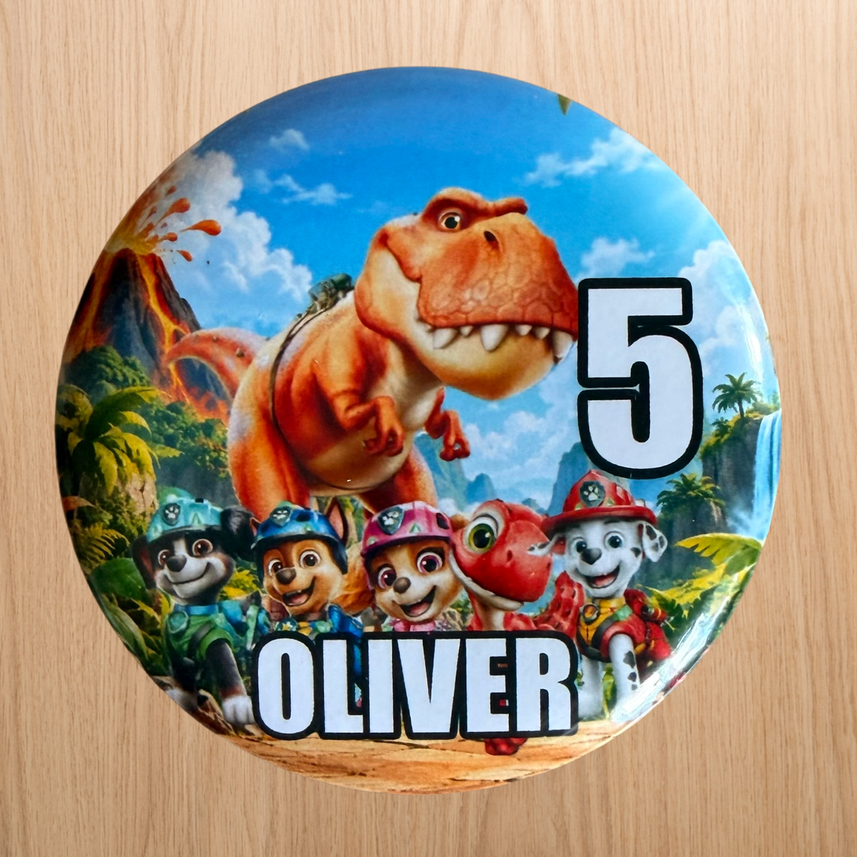 Paw Patrol – Matching Personalised Birthday Badge 58mm