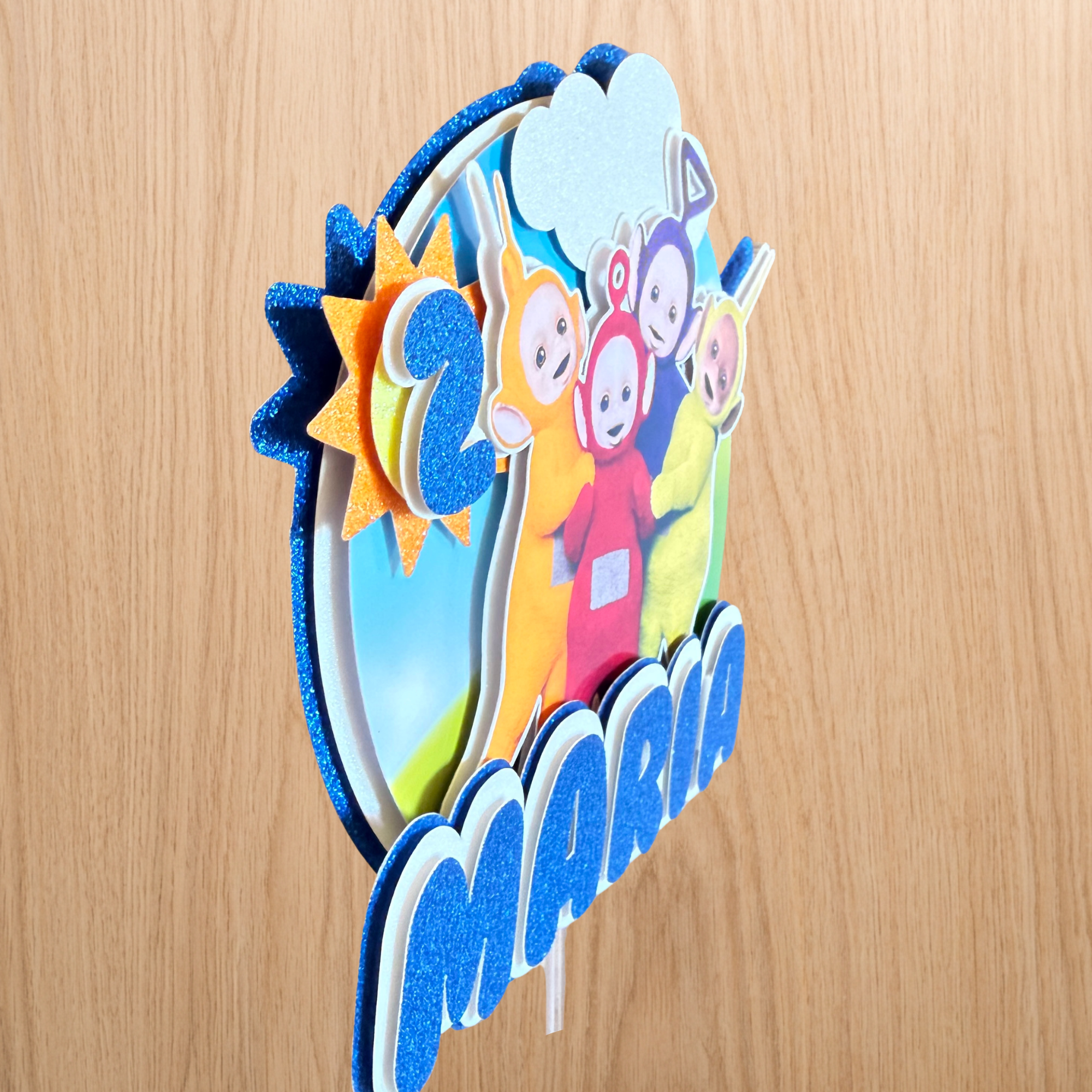 Teletubbies Cake Topper | Custom Name & Age Birthday Decoration
