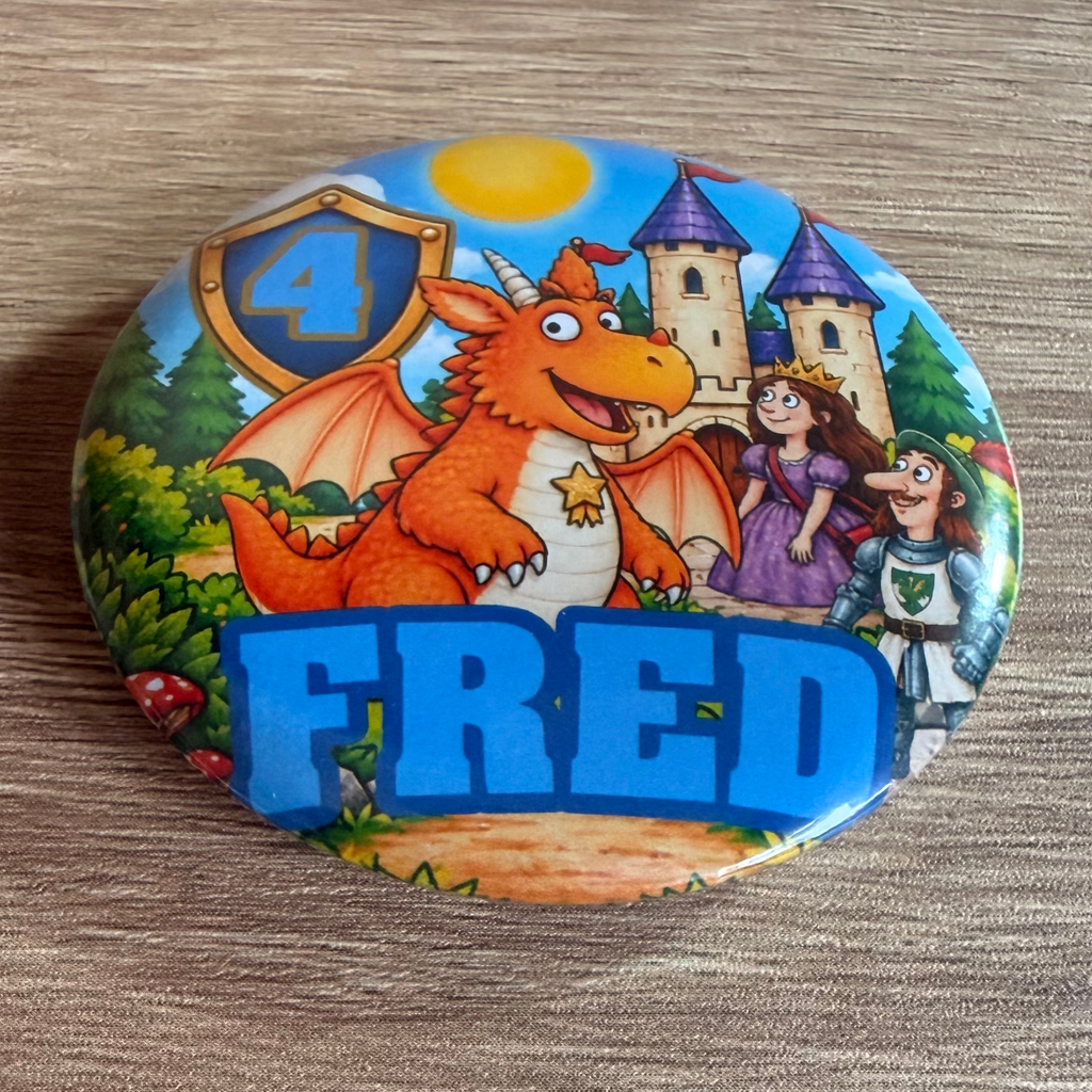 Zog Personalised Birthday Badge – 58mm
