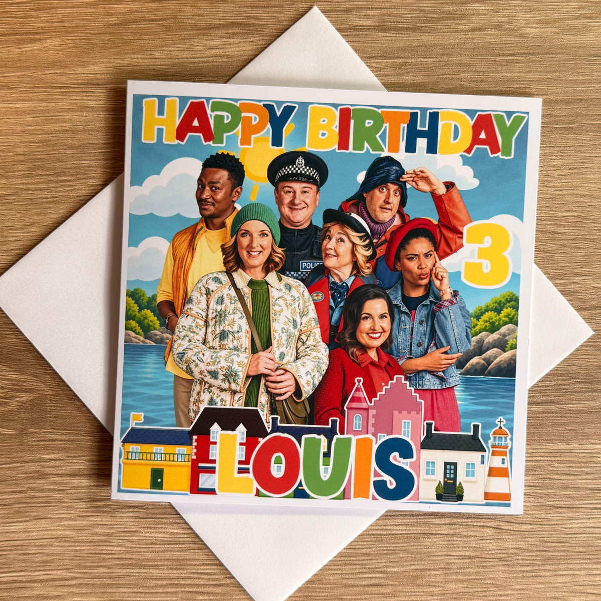 Balamory Birthday Cake Topper – Personalised Handmade Layered Glitter Decoration