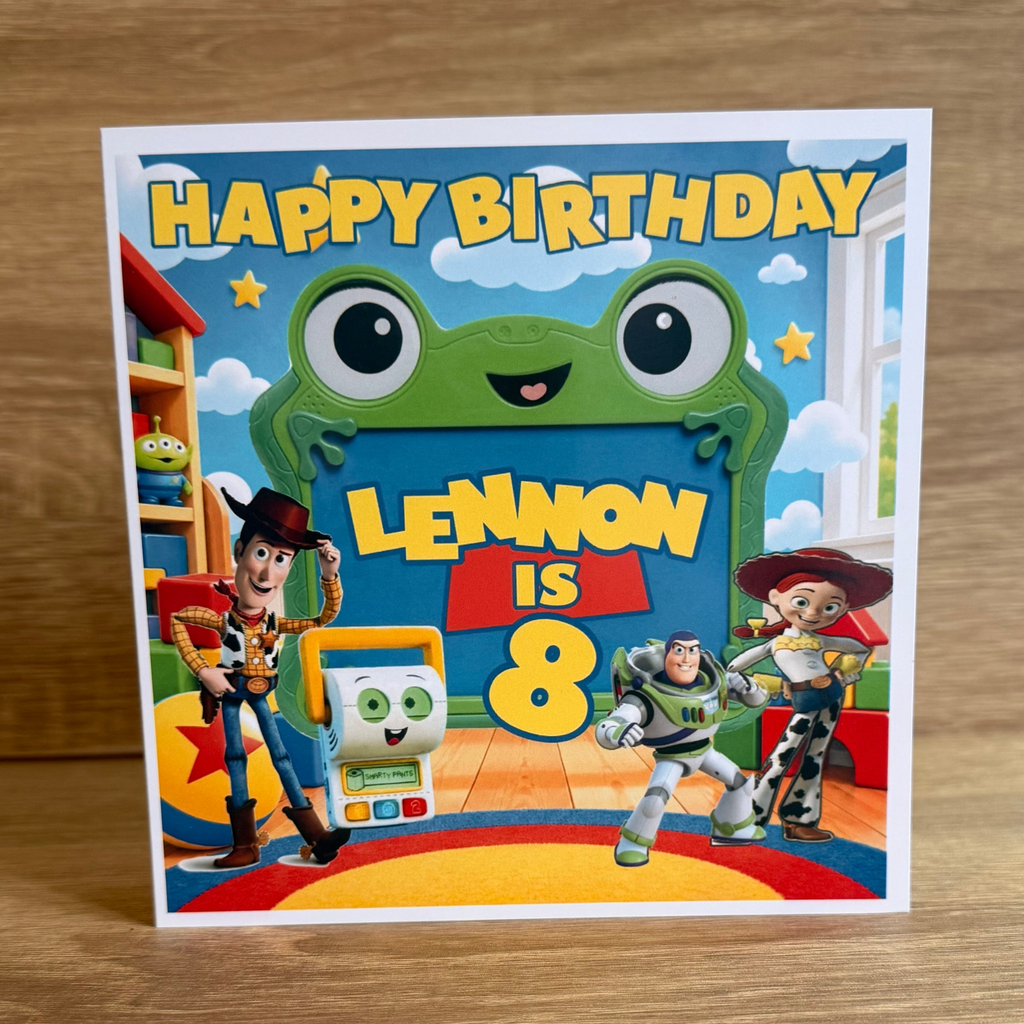 Toy Story 5 Birthday Cake Topper – Personalised Name & Age Decoration