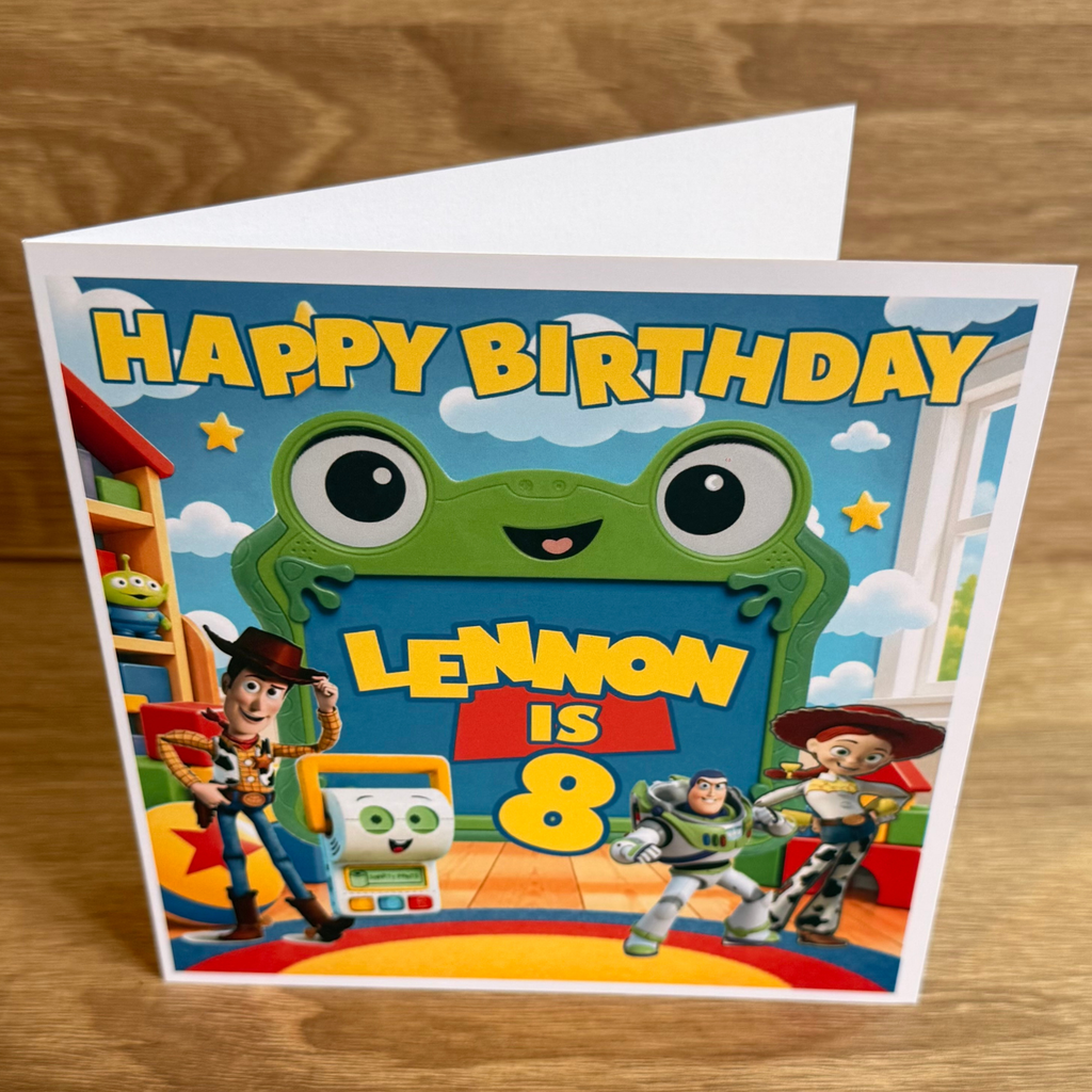 Toy Story 5 Personalised Birthday Card – Name & Age – 6x6