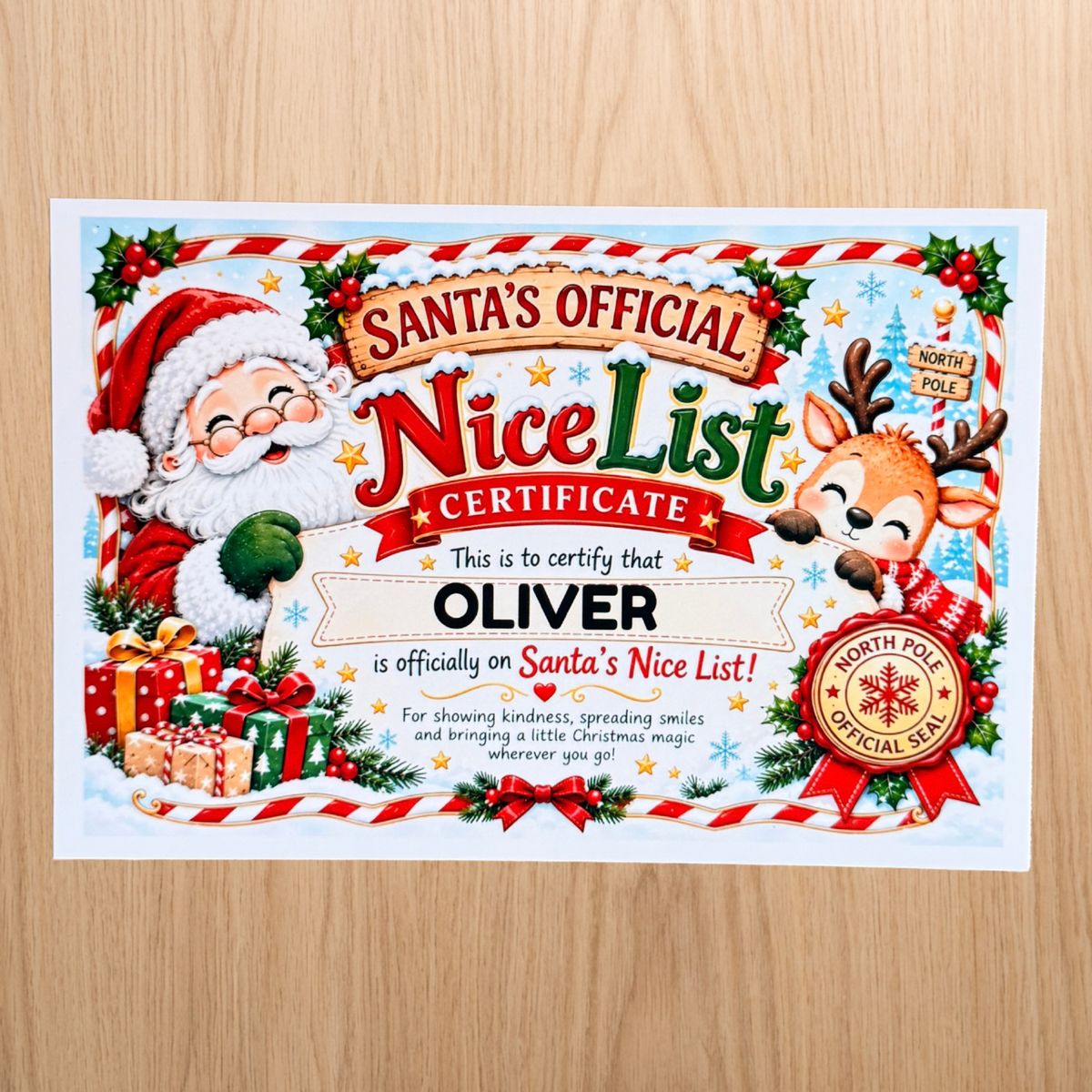 Santa’s Official Nice List Certificate & Badge – Personalised North Pole Letter