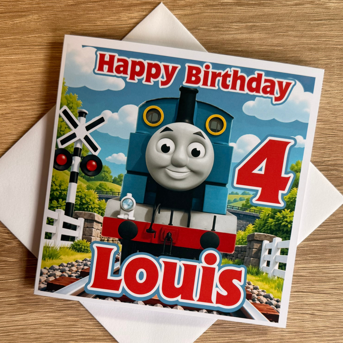 Thomas the Tank Engine Personalised Birthday Card – Name & Age – 6x6