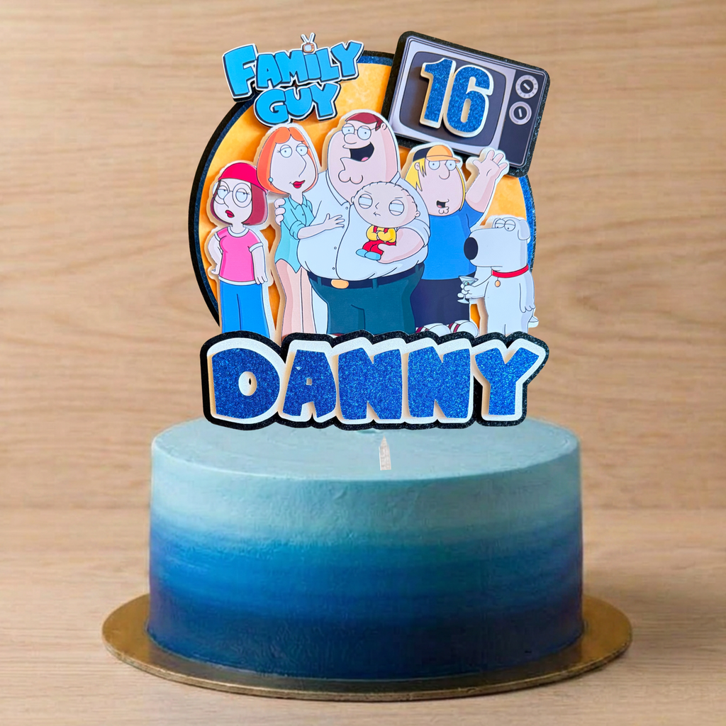 Family Guy Cake Topper | Custom Name & Age Birthday Decoration