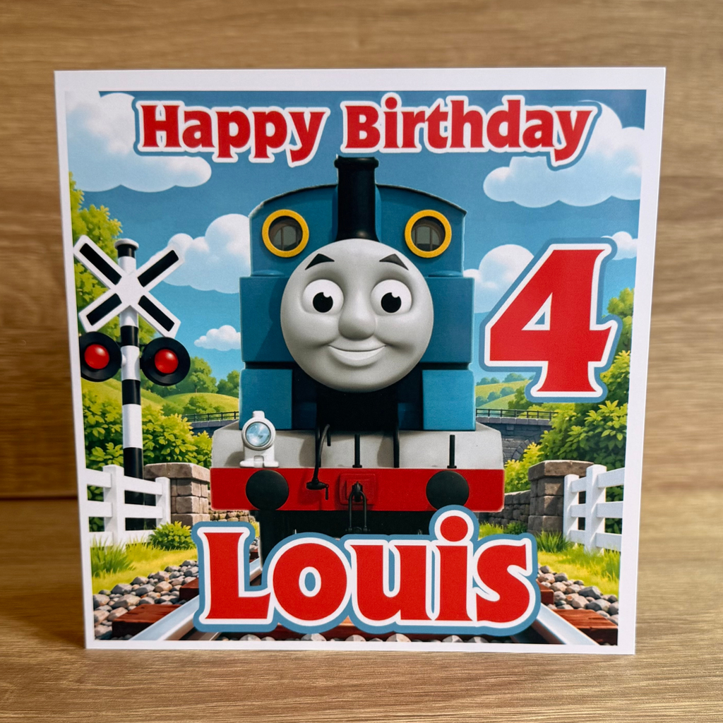 Thomas the Tank Engine Personalised Birthday Card – Name & Age – 6x6
