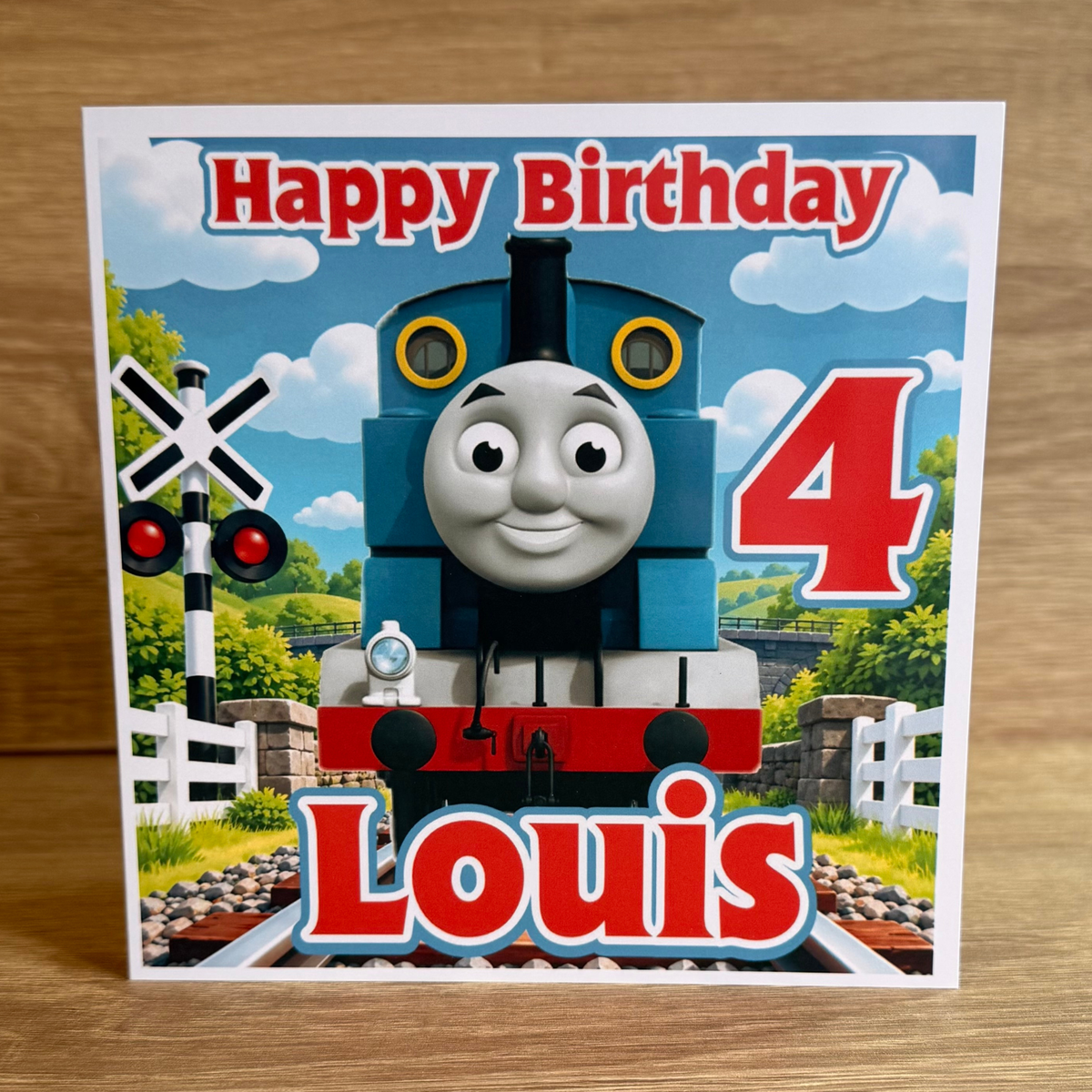 Thomas the Tank Engine Personalised Birthday Card – Name & Age – 6x6