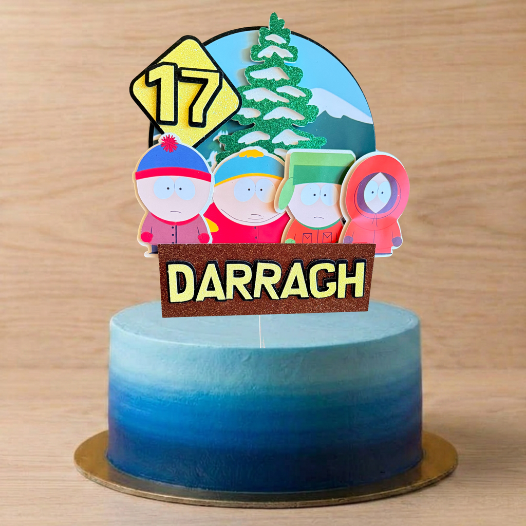 South Park Cake Topper | Personalised Name & Age Birthday Decoration