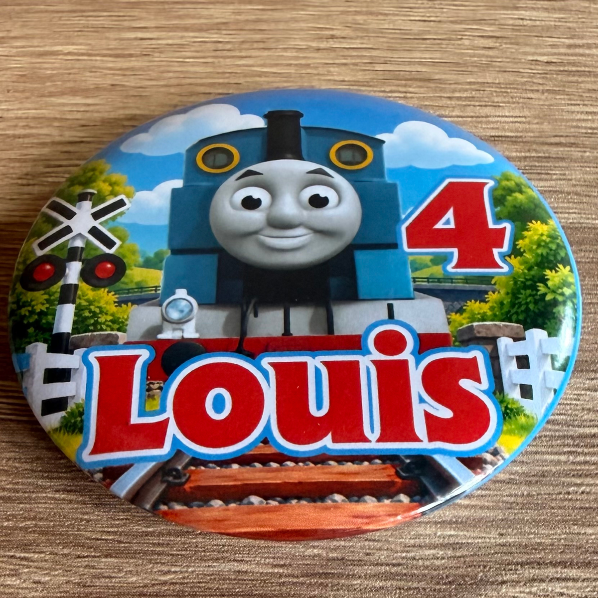 Thomas the Tank Engine Personalised Birthday Badge – 58mm