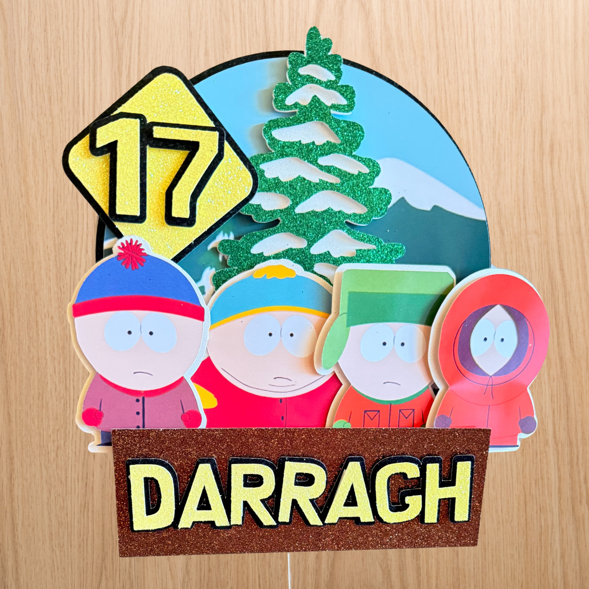 South Park Cake Topper | Personalised Name & Age Birthday Decoration