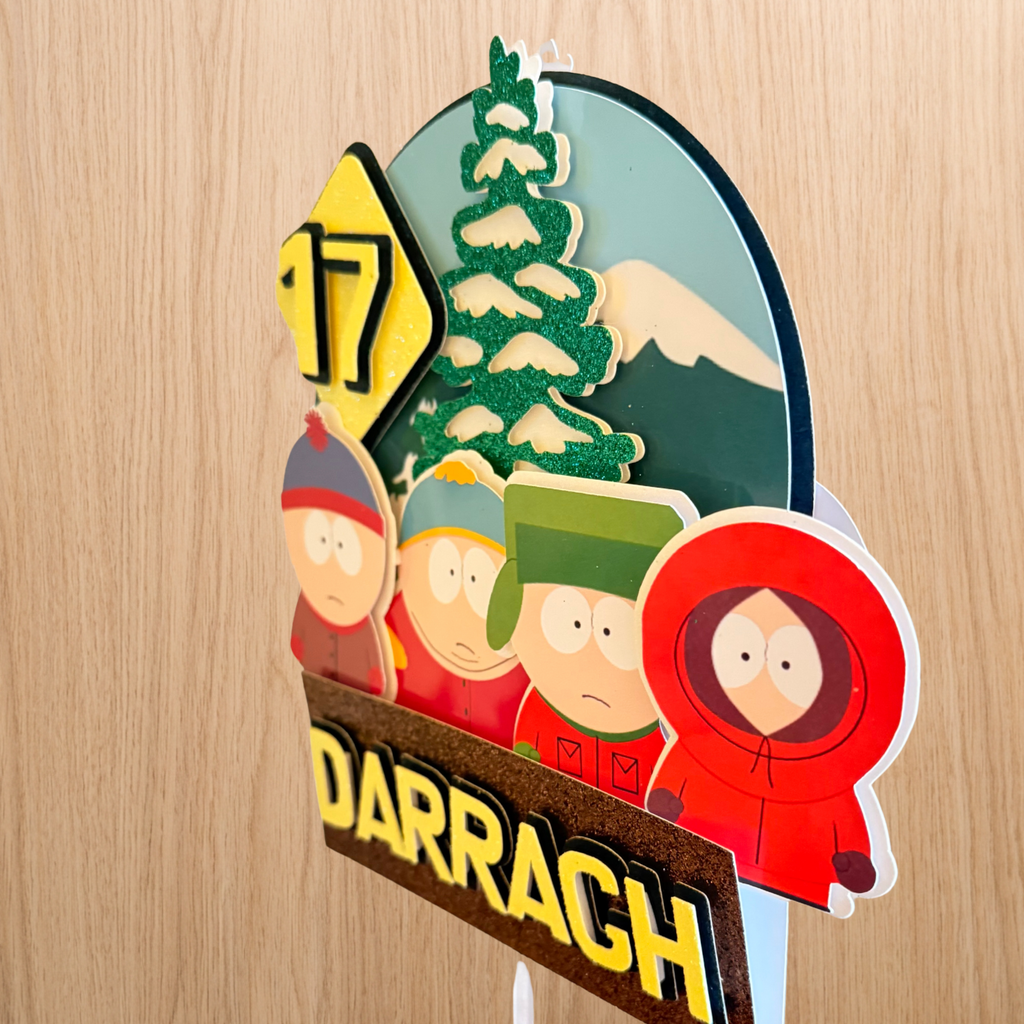 South Park Cake Topper | Personalised Name & Age Birthday Decoration