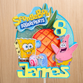 SpongeBob SquarePants Cake Topper | Personalised Name & Age Birthday Decoration