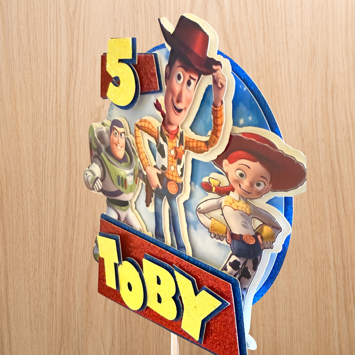 Toy Story Birthday Cake Topper – Personalised Name & Age Decoration