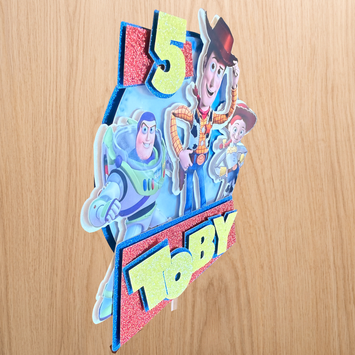 Toy Story Birthday Cake Topper – Personalised Name & Age Decoration