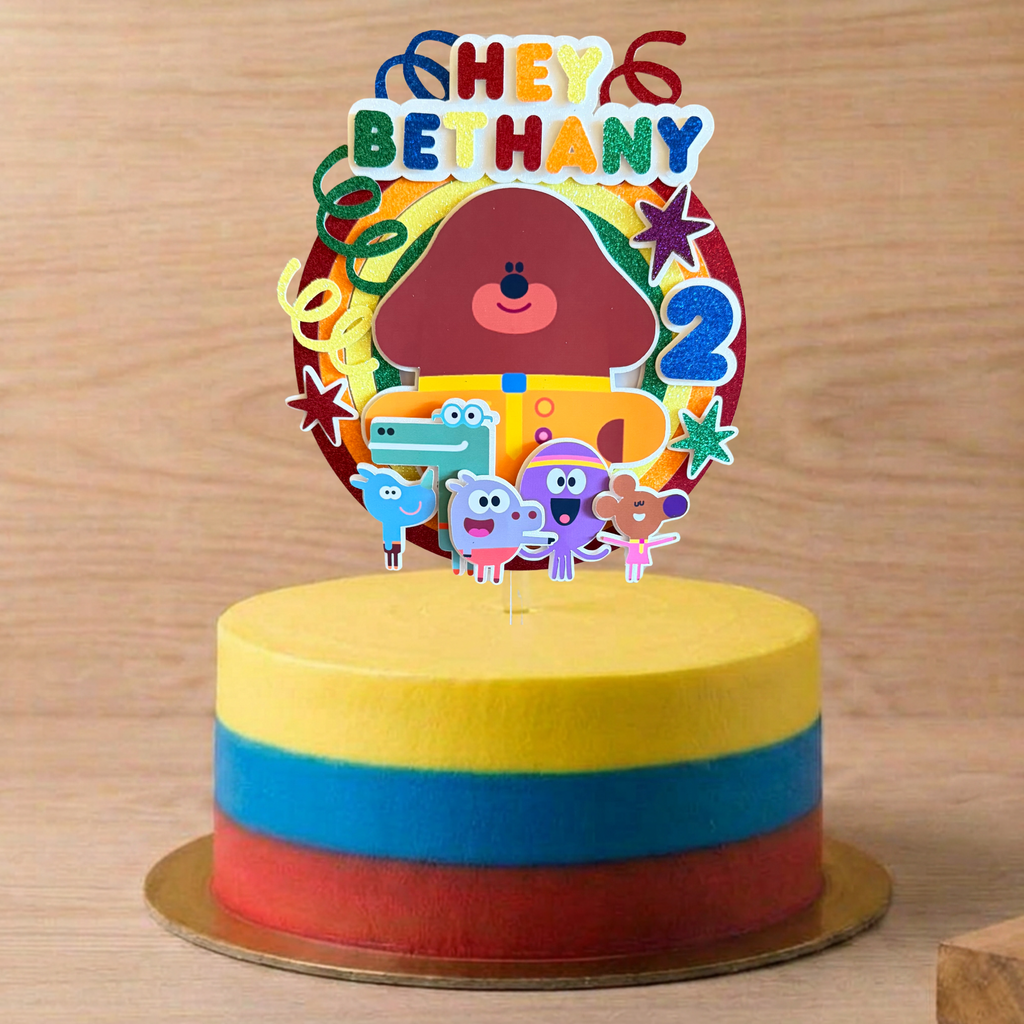 Hey Duggee Cake Topper | Personalised Name & Age Birthday Decoration