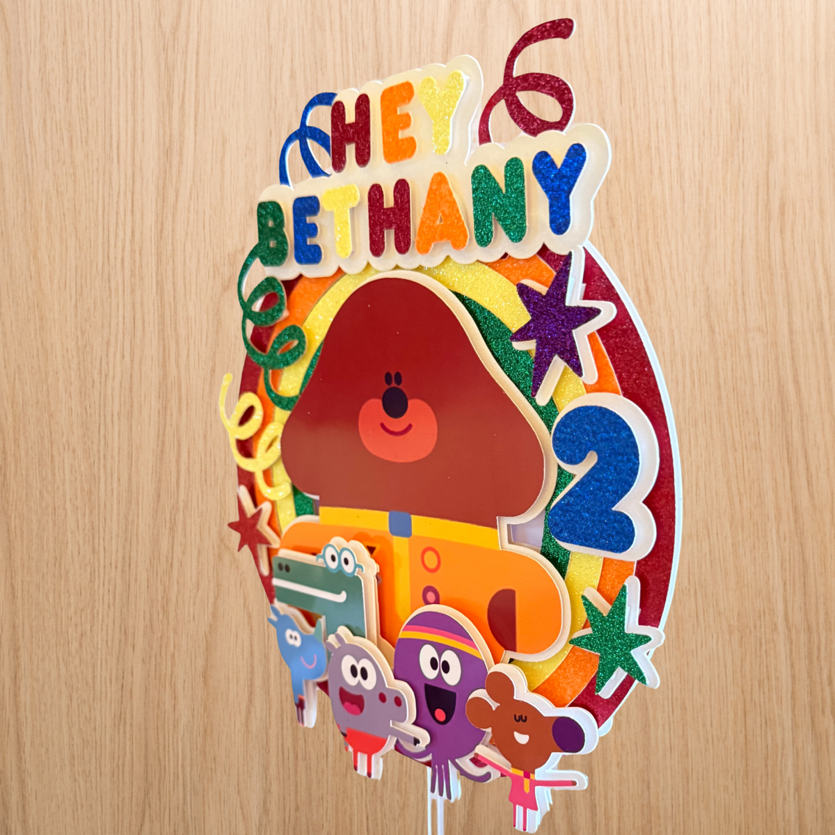 Hey Duggee Cake Topper | Personalised Name & Age Birthday Decoration