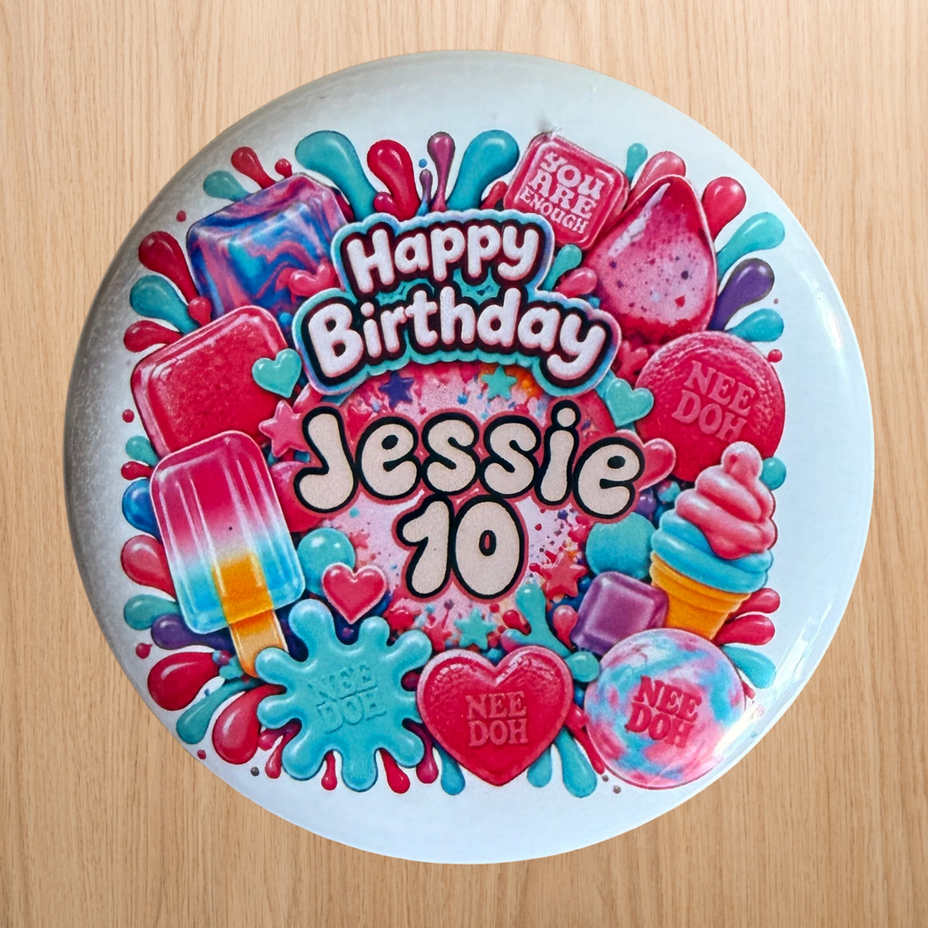 NeeDoh Inspired Cake Topper | Custom Name & Age Birthday Decoration