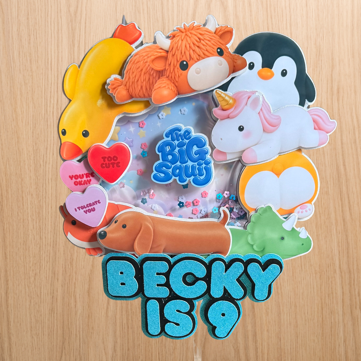 The Big Squij Shaker Cake Topper | Personalised Name & Age