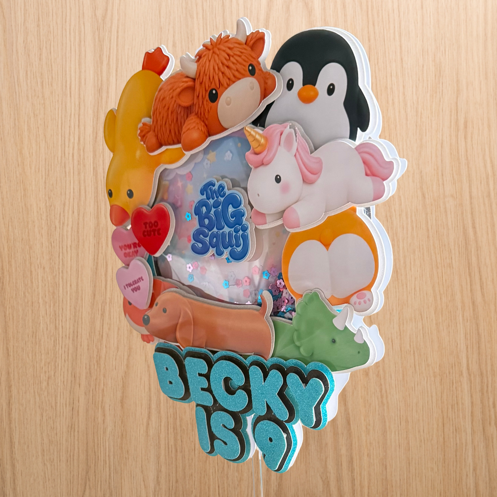 The Big Squij Shaker Cake Topper | Personalised Name & Age