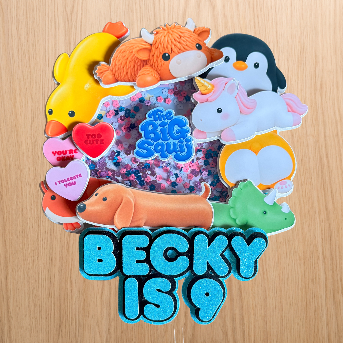 The Big Squij Shaker Cake Topper | Personalised Name & Age
