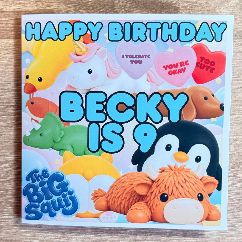 The Big Squij Food Personalised Birthday Card – 6x6
