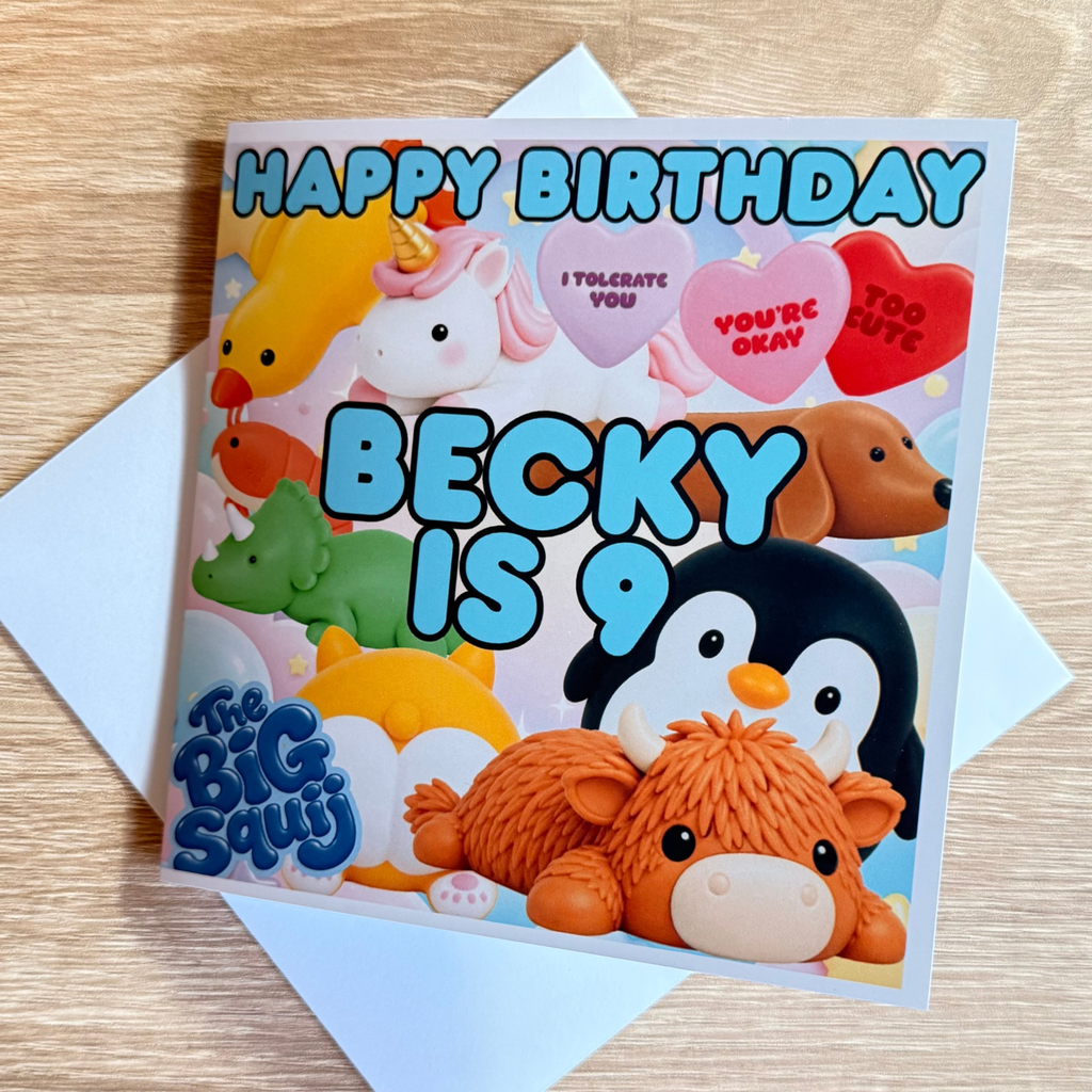 The Big Squij Food Personalised Birthday Card – 6x6