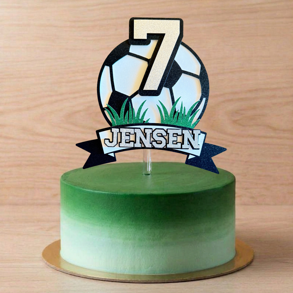 Football Cake Topper | Personalised Name & Age Birthday Topper