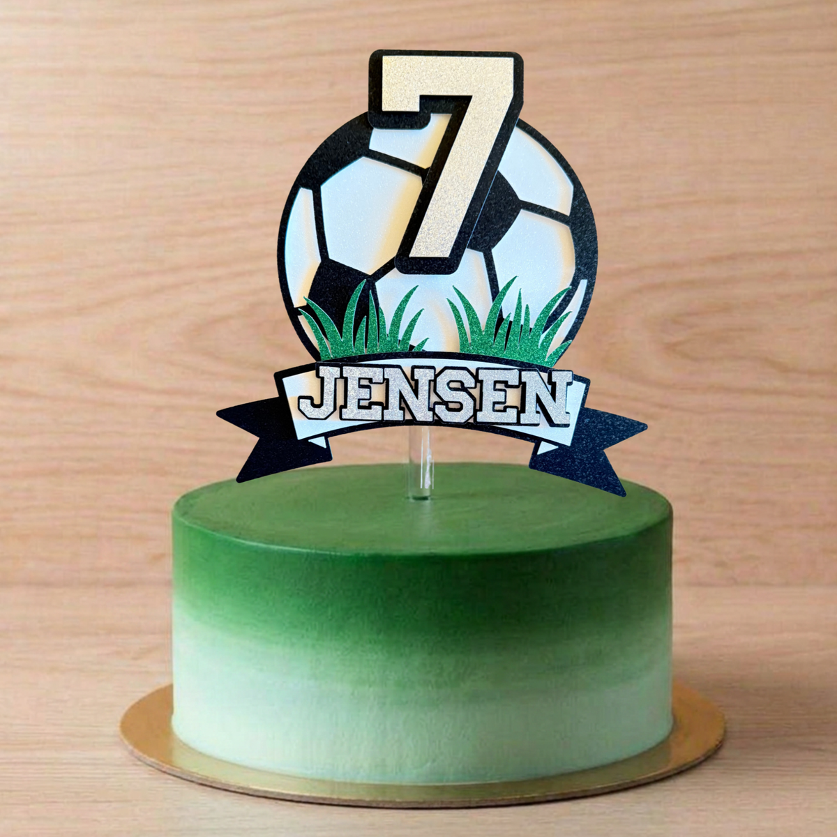 Football Cake Topper | Personalised Name & Age Birthday Topper