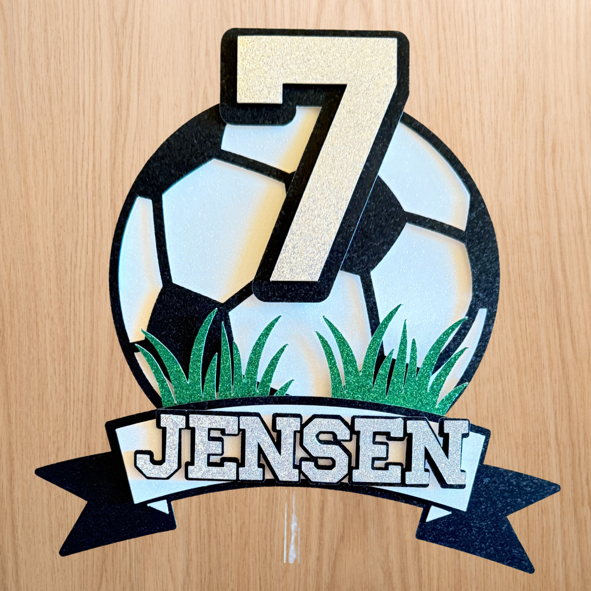 Football Cake Topper | Personalised Name & Age Birthday Topper