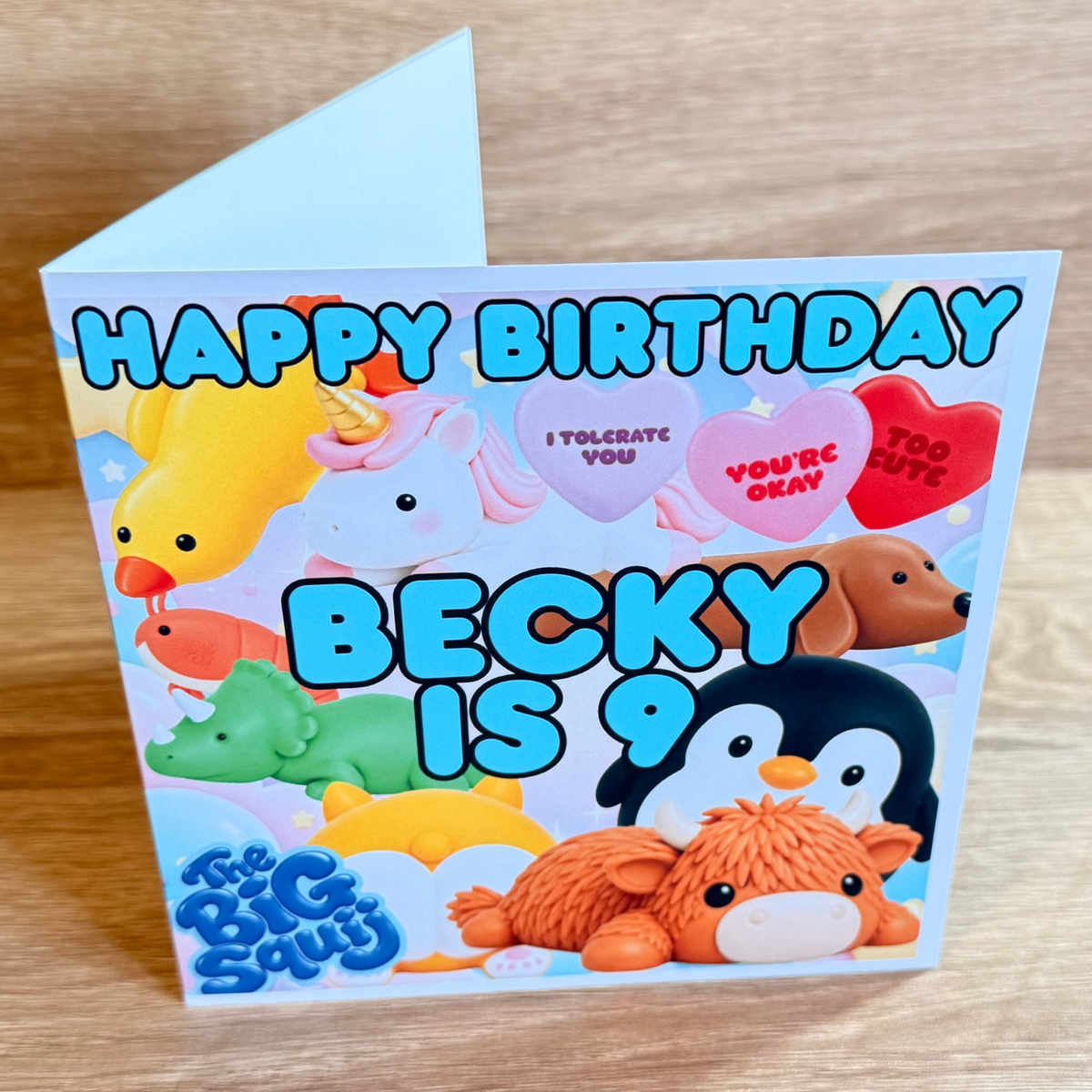 The Big Squij Food Personalised Birthday Card – 6x6