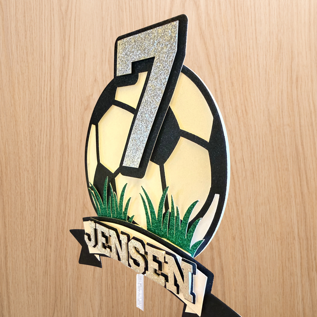 Football Cake Topper | Personalised Name & Age Birthday Topper